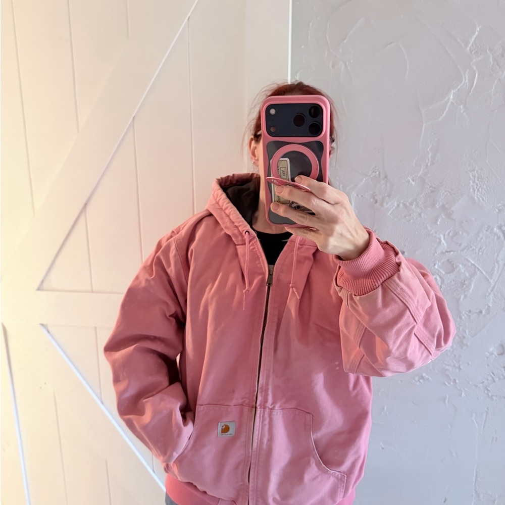 Carhartt Black Jacket with Pink Hood